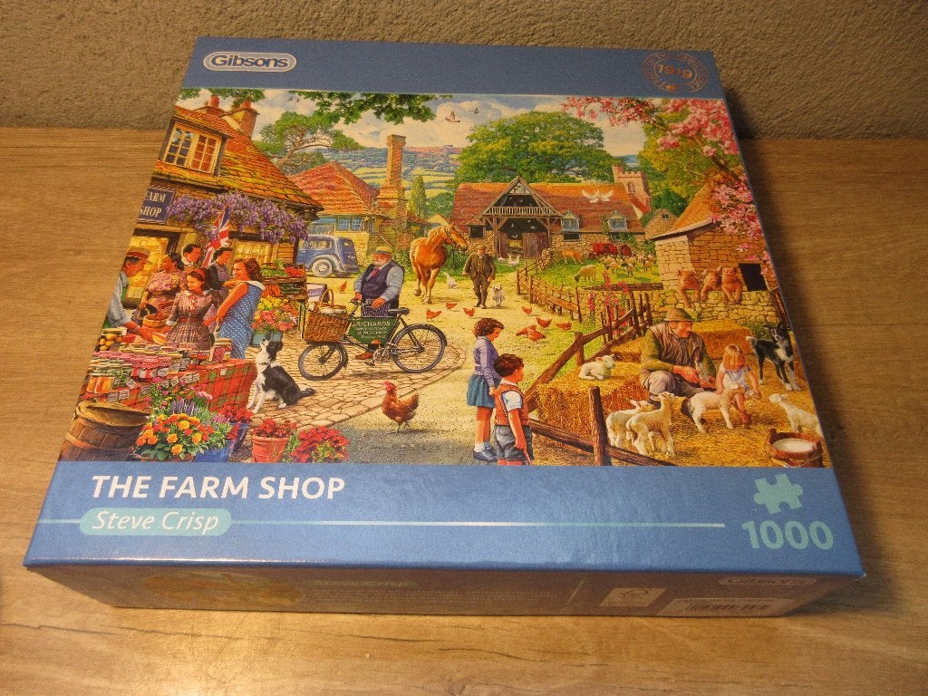 Gibson puzzel The farm shop, Ophalen of Verzenden, 500 t/m 1500 stukjes, Gebruikt, Legpuzzel