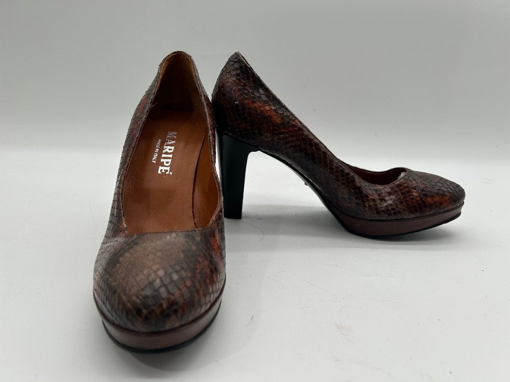 Maripe, maat 37 nieuwe pumps met bruine slangenprint., Bruin, Verzenden, Nieuw, Maripe