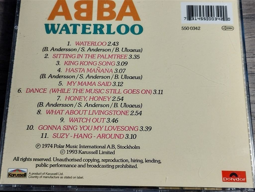 Abba - Waterloo [1993], Cd's en Dvd's, Cd's | Pop, Ophalen of Verzenden, Zo goed als nieuw