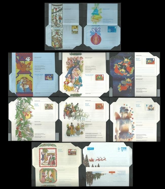ENGELAND 1978-86 + 2006 10 Kerstmis Airletters, alle MINT., Verzenden, Postfris