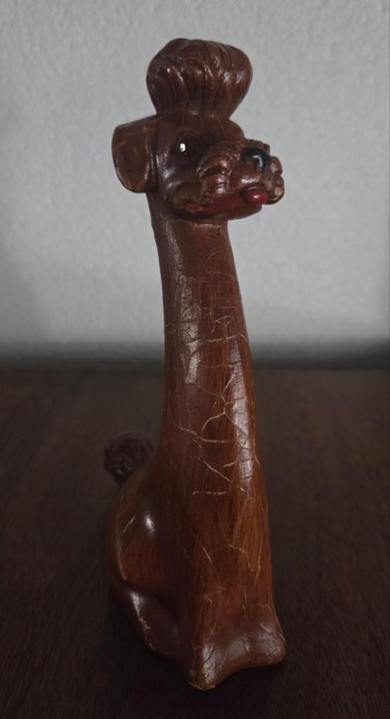 Vintage langnek poedel met strass ogen, Ophalen of Verzenden