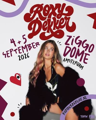 4 kaarten Roxy Dekker rang 1 Ziggo Dome 5-9 20:30 uur, Drie personen of meer, September