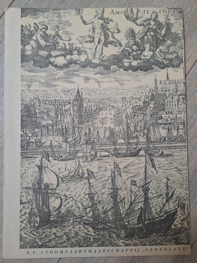Menukaart MS van Oldenbarnevelt 1956, Ophalen of Verzenden, Zo goed als nieuw, Kaart, Foto of Prent