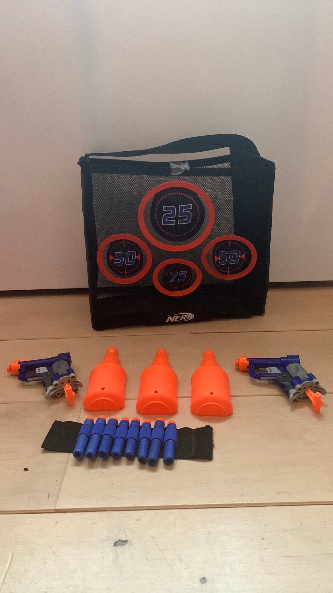 Nerf mini schietset met doelwitten en met 3 schietvlesschijf, Ophalen of Verzenden, Nieuw