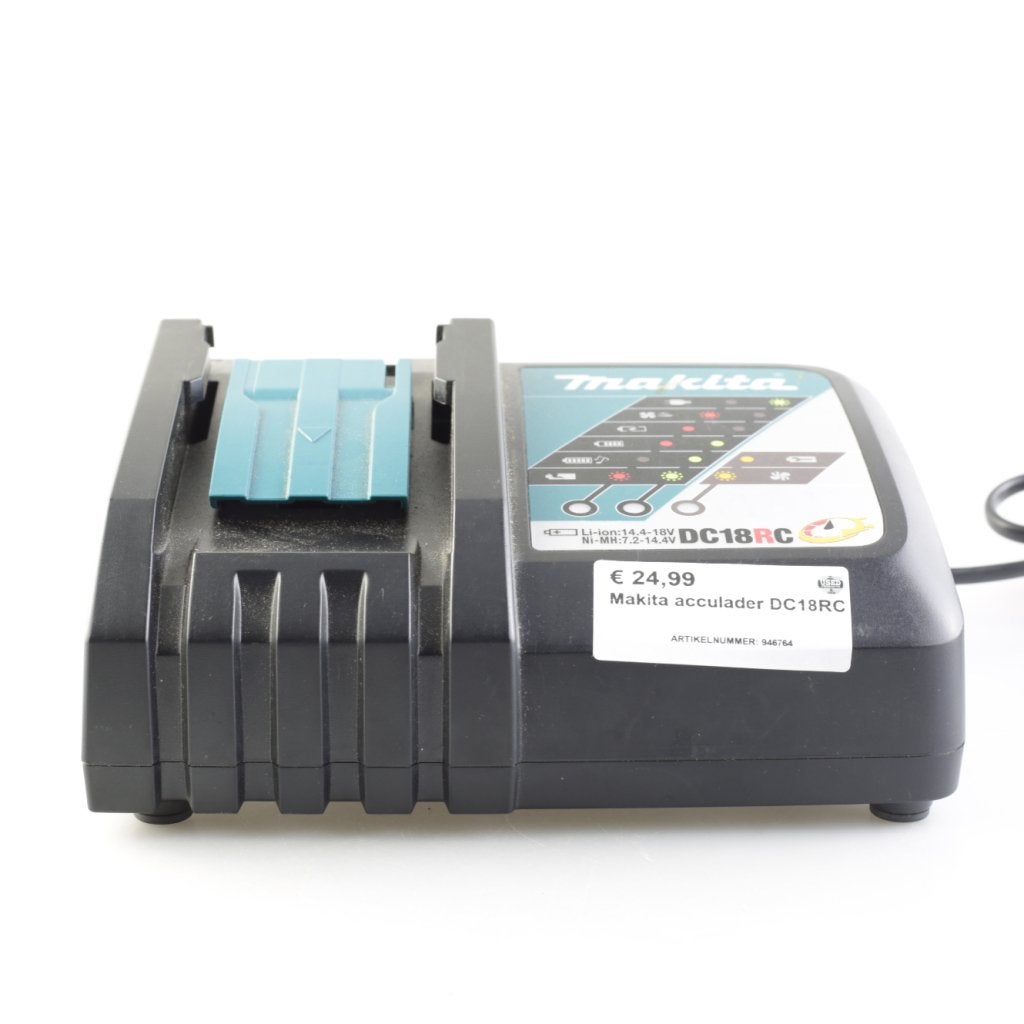 Makita acculader DC18RC, Makita, Zo goed als nieuw, Support@makita.com, Makita Corporation, 3-11-8, Sumiyoshi-cho, 
Anjo, Aichi 446-8502
Japan