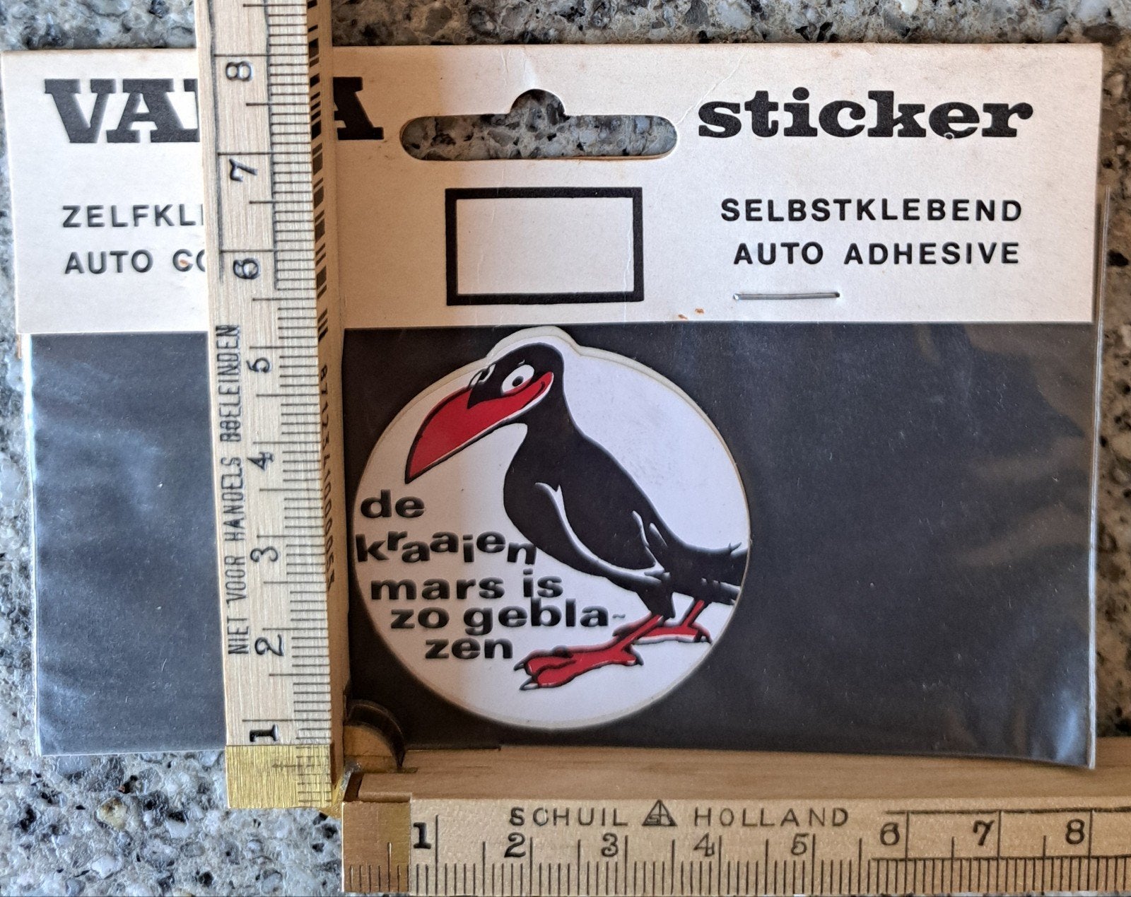 Vintage sticker de kraaienmars is zo geblazen strip Vama, Ophalen of Verzenden, Zo goed als nieuw