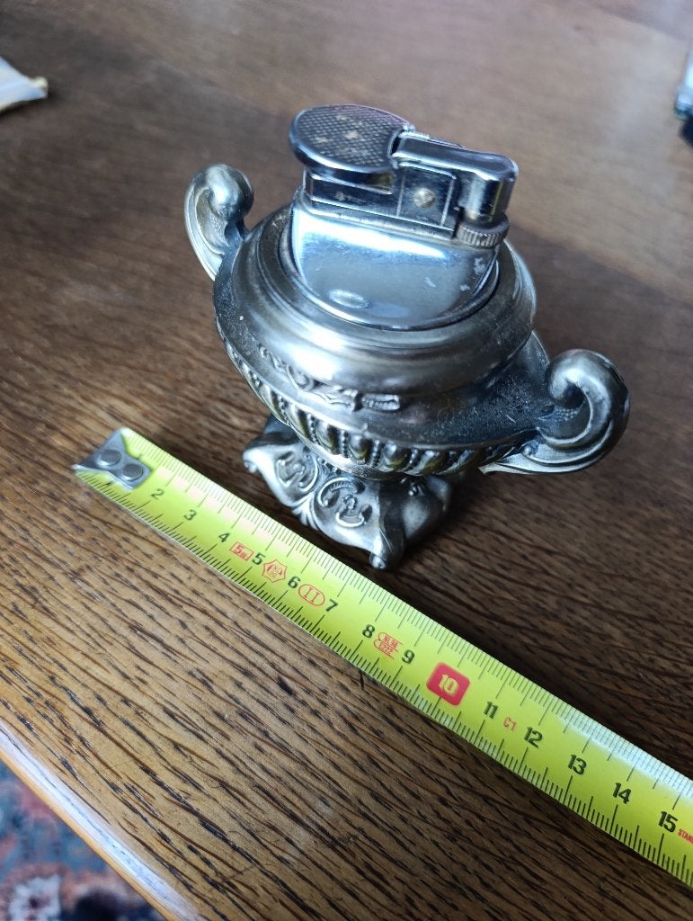 Vintage Aansteker in Decoratieve Houder, Ophalen of Verzenden, Gebruikt, Aansteker