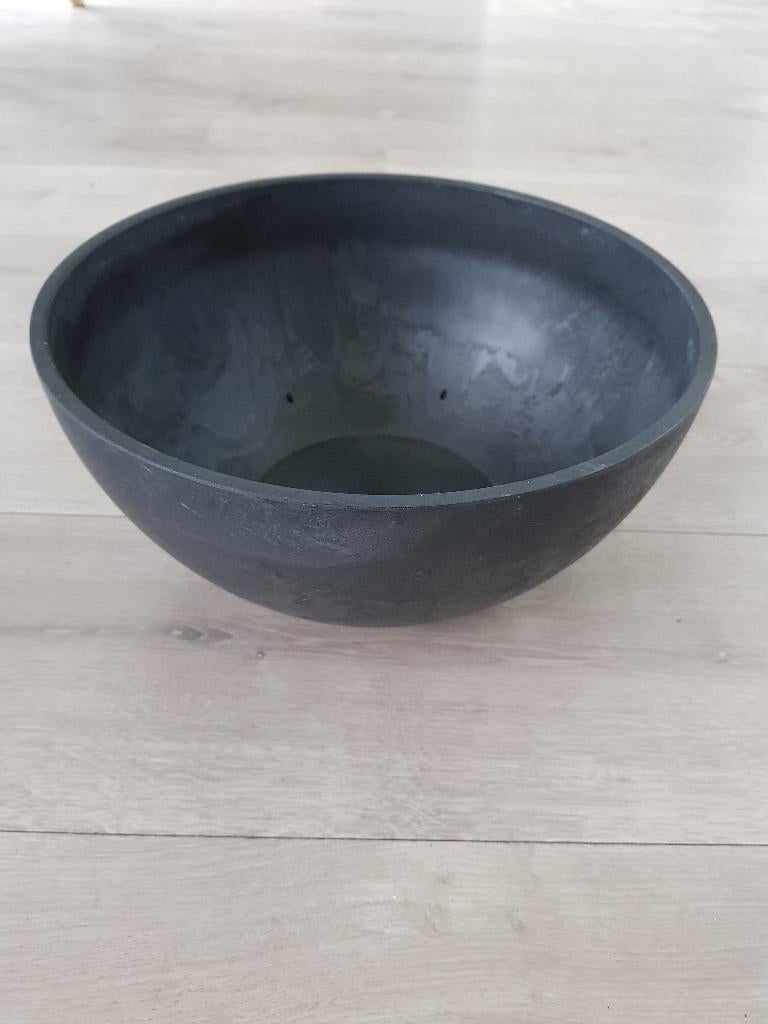 Schaal Fiona, kunststof zwart 31x15 cm., Kunststof, Minder dan 30 cm, Minder dan 60 cm, Rond