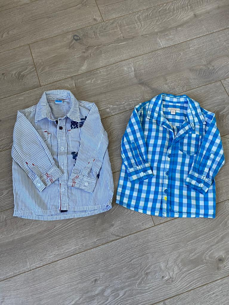 Jongens bloesjes 2 stuks in maat 86 diverse merken, Kinderen en Baby's, Babykleding | Maat 86, Ophalen of Verzenden, Zo goed als nieuw