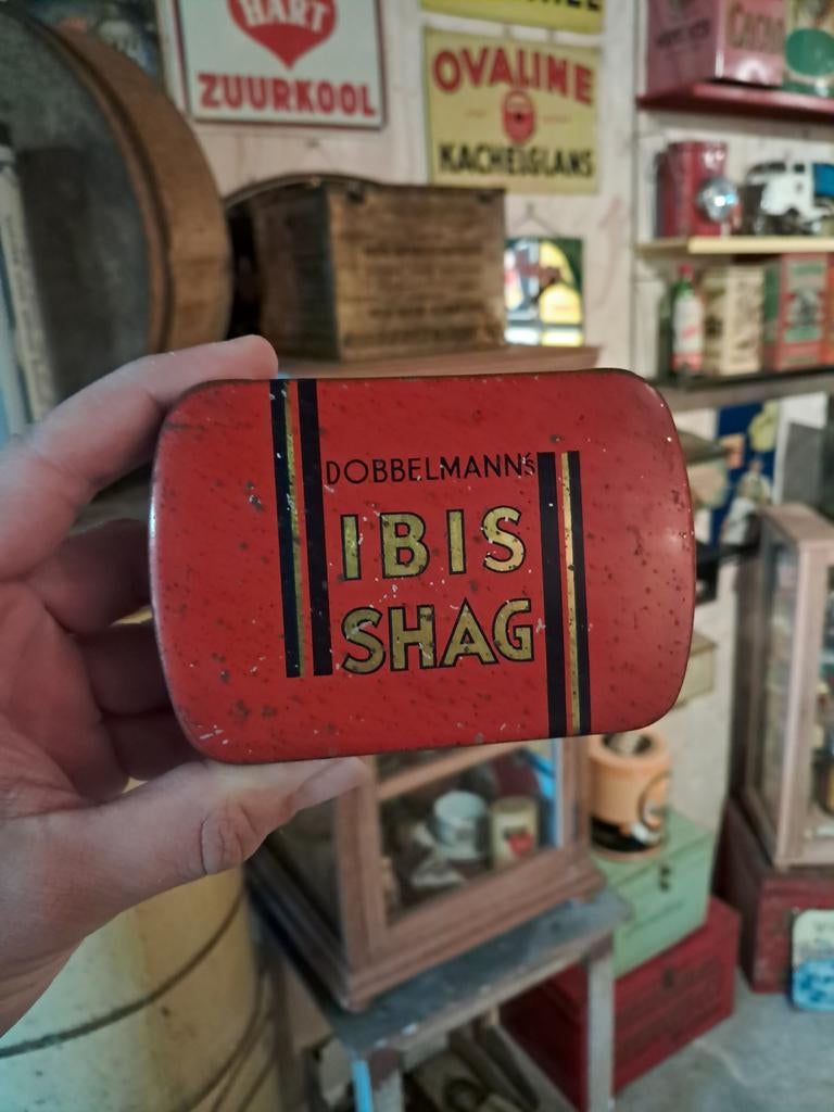 Dobbelmann Ibis shag blikje, Verzamelen, Ophalen of Verzenden, Gebruikt, Overige