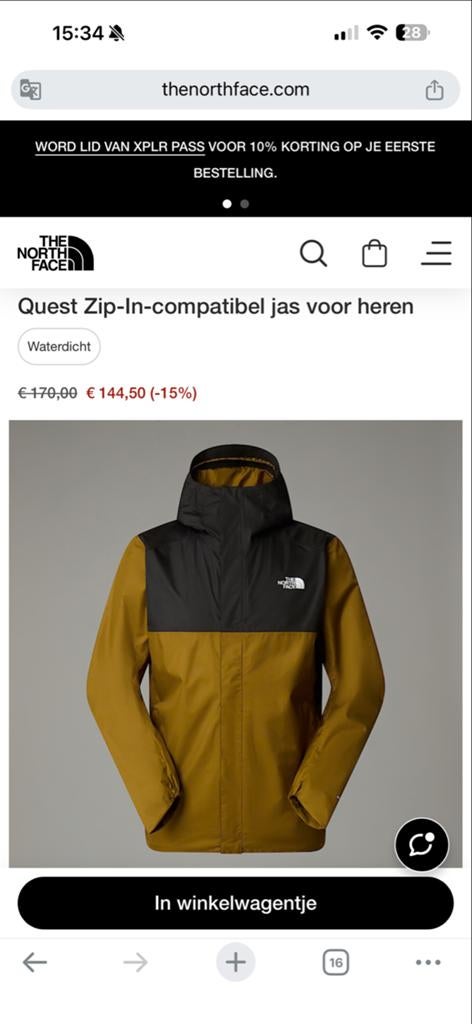 The North Face Quest Jas, Kleding | Heren, Bodywarmers, Ophalen of Verzenden, Nieuw, Maat 52/54 (L), Zwart