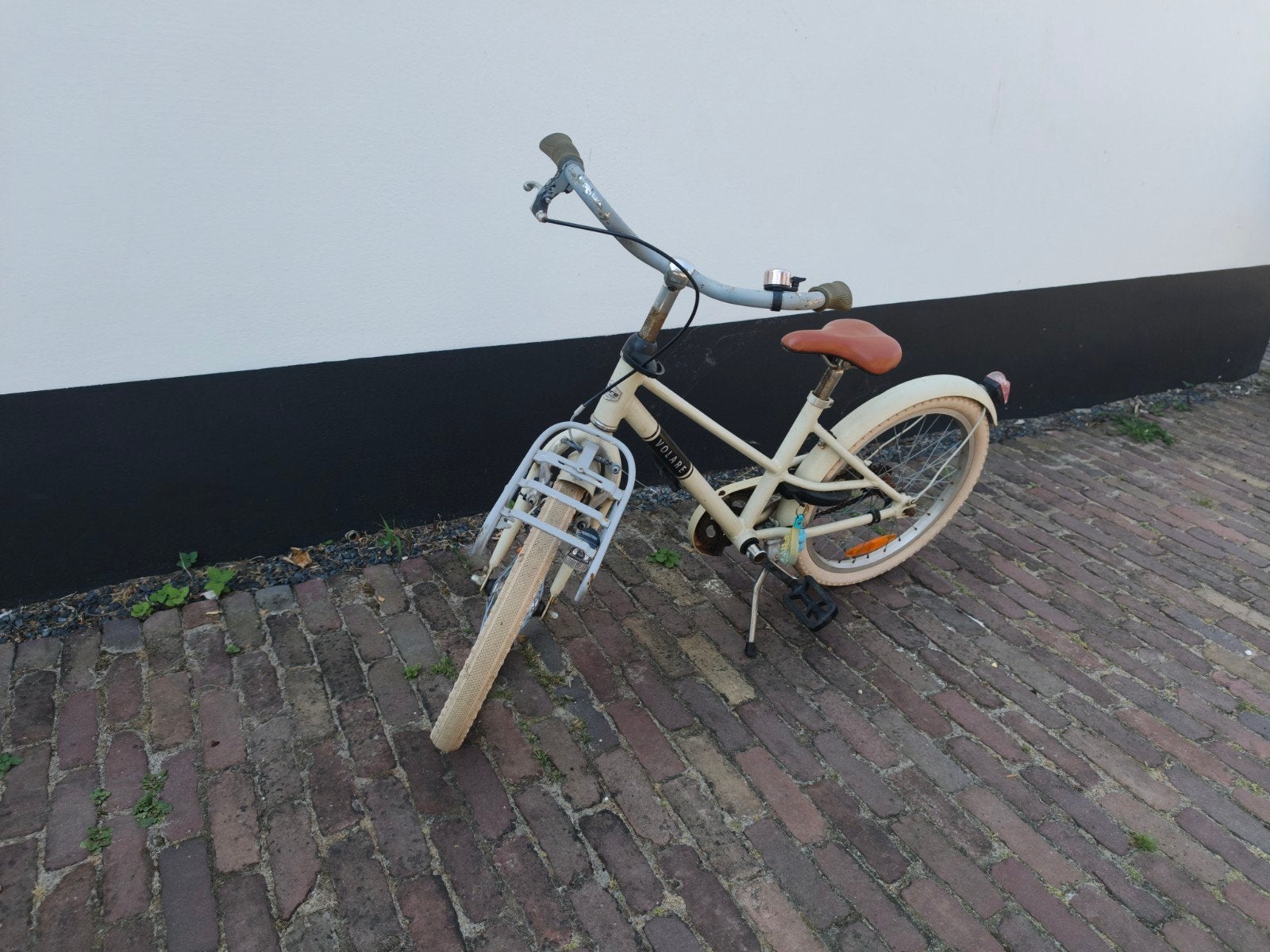 Kinderfiets Volare 20 inch met voordrager - Crème, Ophalen, Gebruikt, Volare, Terugtraprem