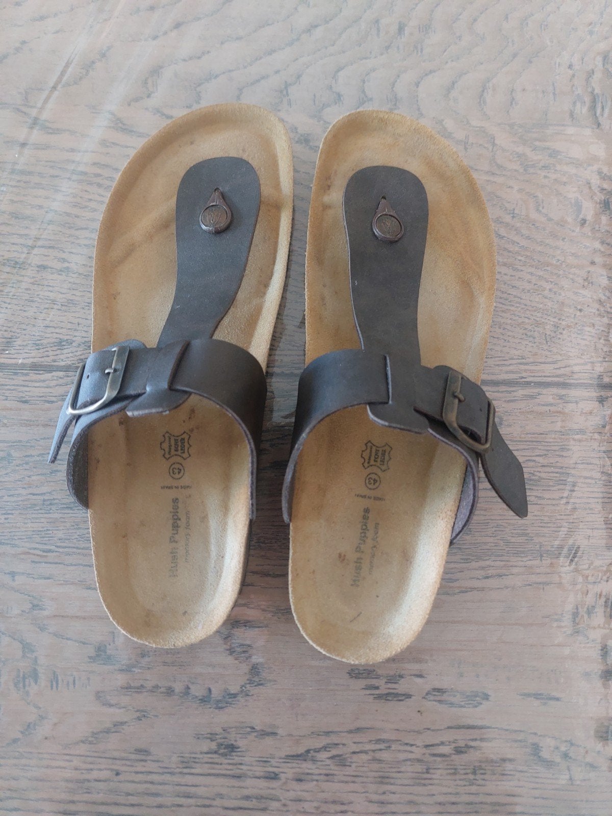 Hush Puppies sandalen met memory foam, maat 43, Slippers, Bruin, Hush puppies, Ophalen of Verzenden