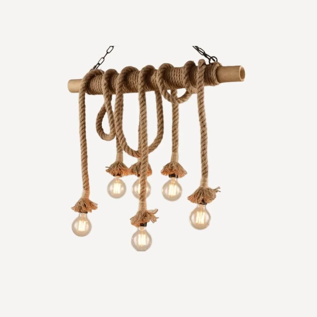 Design hanglamp – Chandelier String (Diiiz), Huis en Inrichting, Lampen | Hanglampen, Zo goed als nieuw, Minder dan 50 cm, Hout