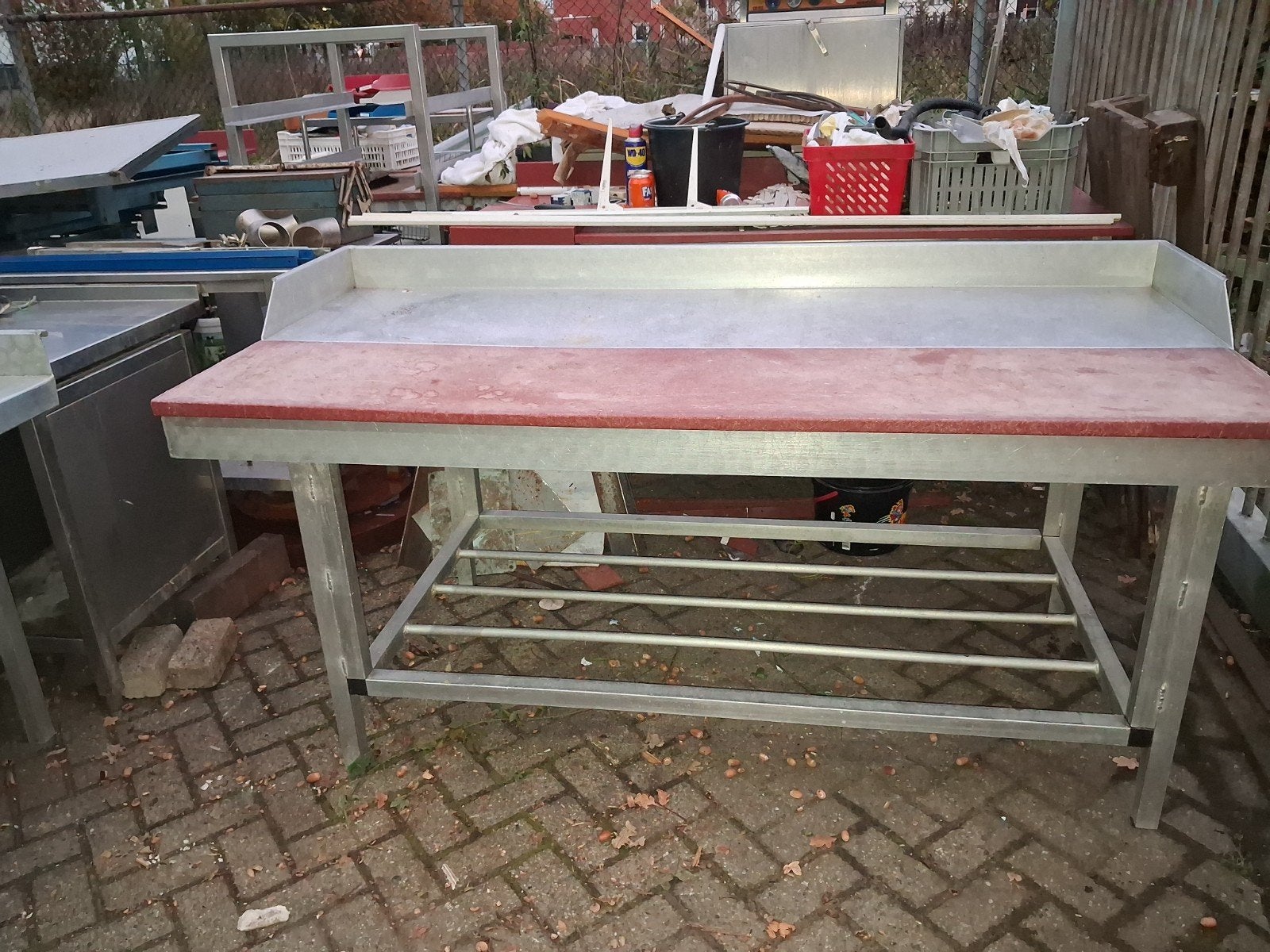 werktafel uit de slagerij, Ophalen
