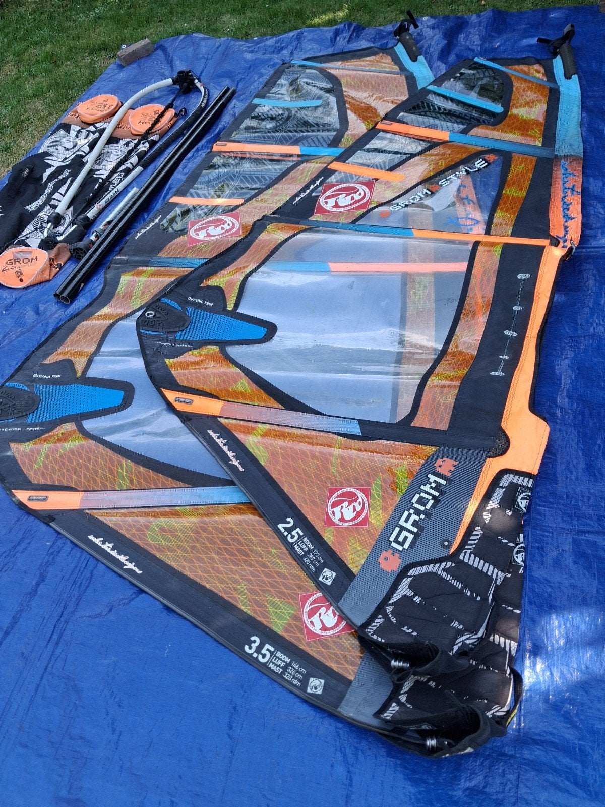 RRD freeride 158L softdek zwaard 2x Grom Style 2.5+3.5 bag, Watersport en Boten, Windsurfen, Ophalen, 250 tot 300 cm, Minder dan 3.5 m²