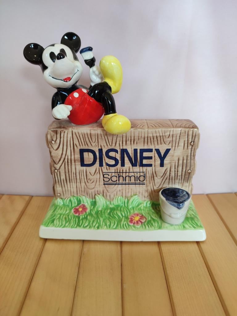 Vintage Disney Schmid Ceramic Sign, Verzamelen, Disney, Verzenden, Mickey Mouse, Nieuw, Beeldje of Figuurtje