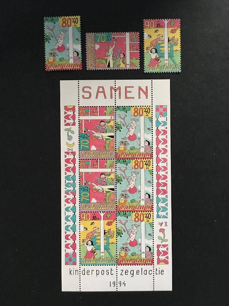 i140-1624PF Nederland 1994 NVPH 1624 tm 1627 Postfris, Ophalen of Verzenden, Na 1940, Postfris