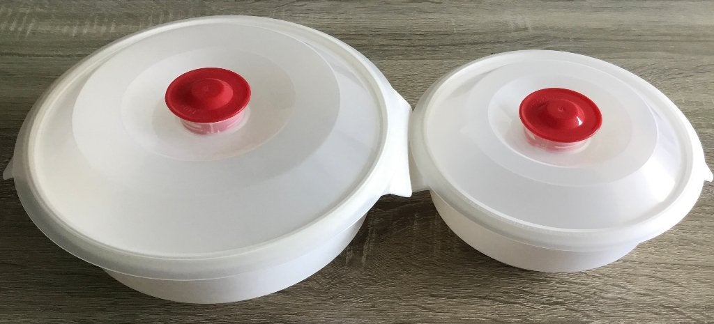 Twee stoomschalen voor in de magnetron, Ophalen of Verzenden, Zo goed als nieuw, Kunststof, Overige typen