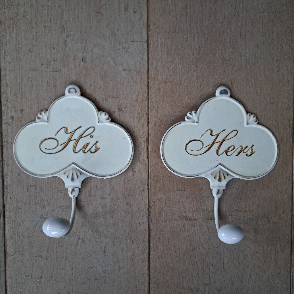 OPRUIMING 2x Kapstokhaak haak muurhaak His Hers *Etage3*, Huis en Inrichting, ., Ophalen of Verzenden, Zo goed als nieuw, .