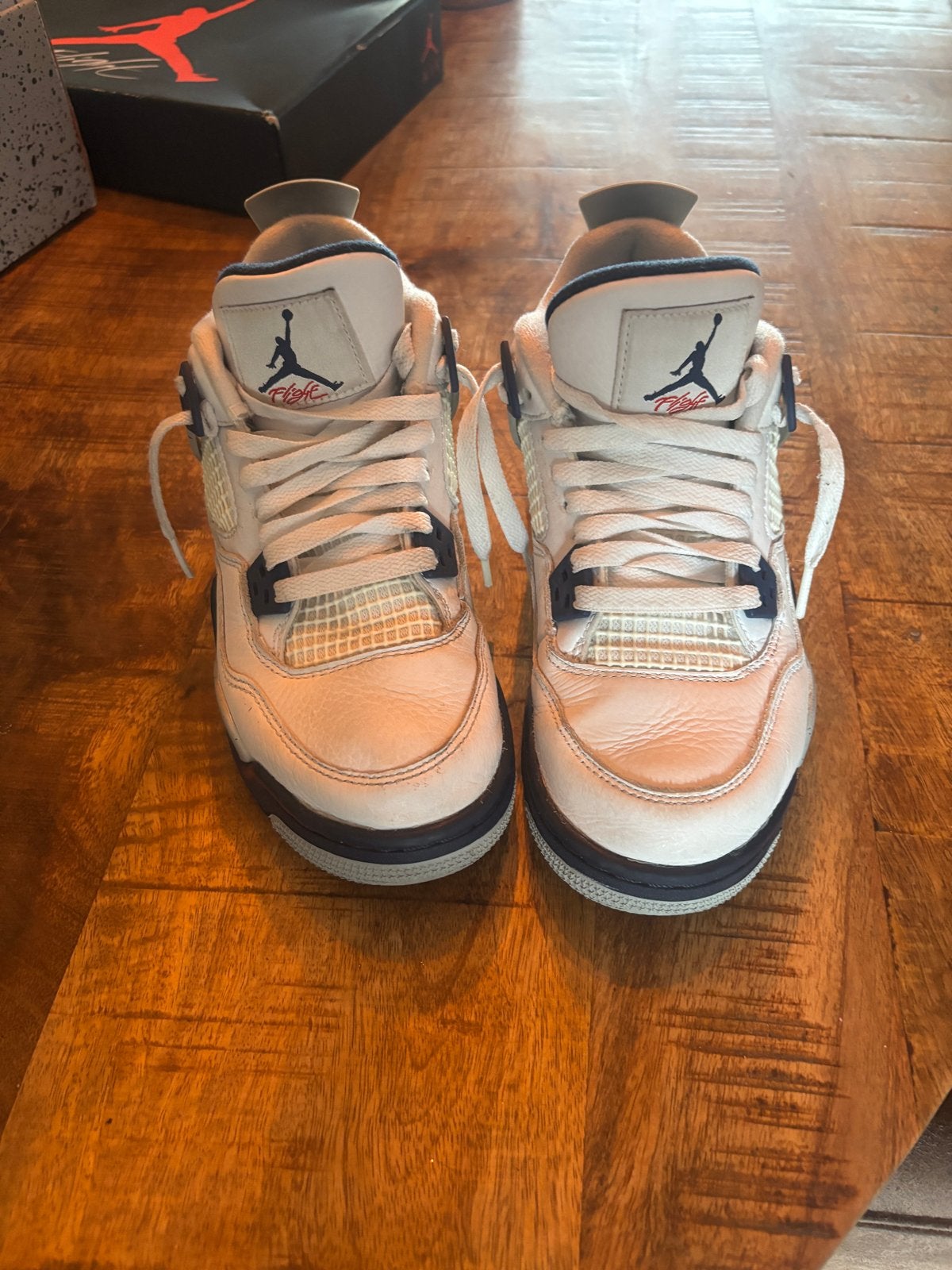 Nike Air Jordan 4 Retro (GS) - Maat 38, Ophalen of Verzenden, Gedragen, Wit, Sneakers of Gympen