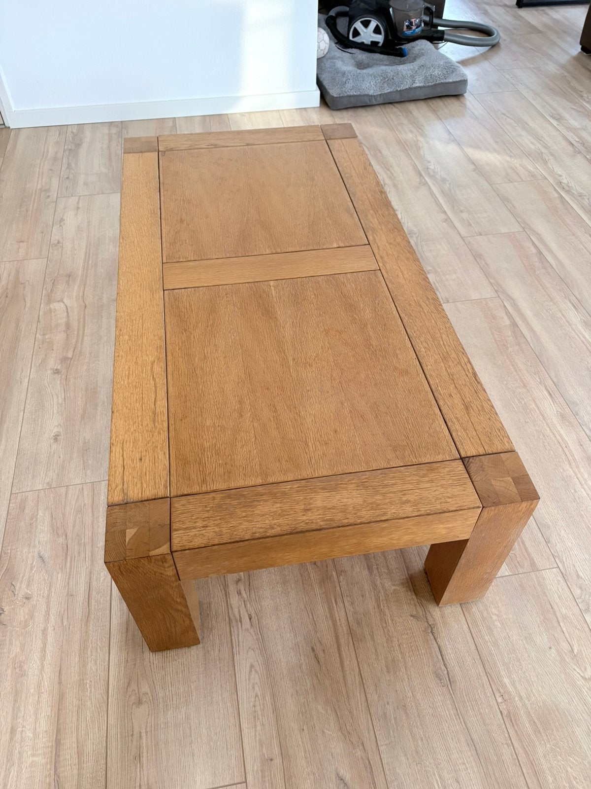 Licht eiken salon tafel, Ophalen, Gebruikt, 100 tot 150 cm, Eikenhout