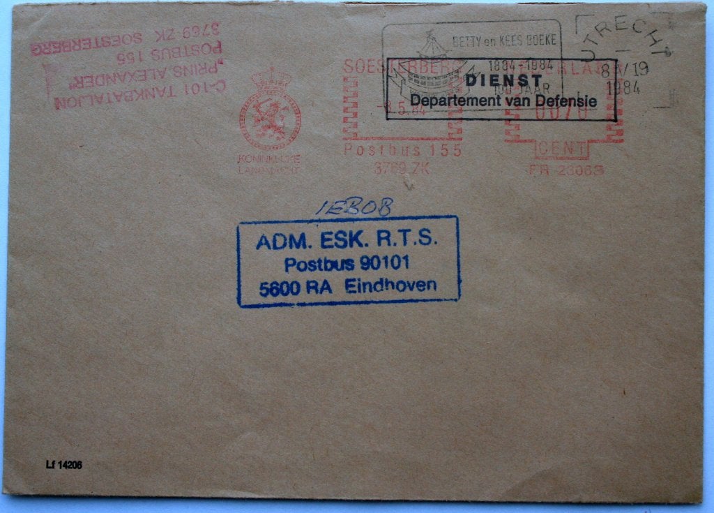 Dienst envelop Ministerie van Defensie, zie stempels, Ophalen of Verzenden, Envelop