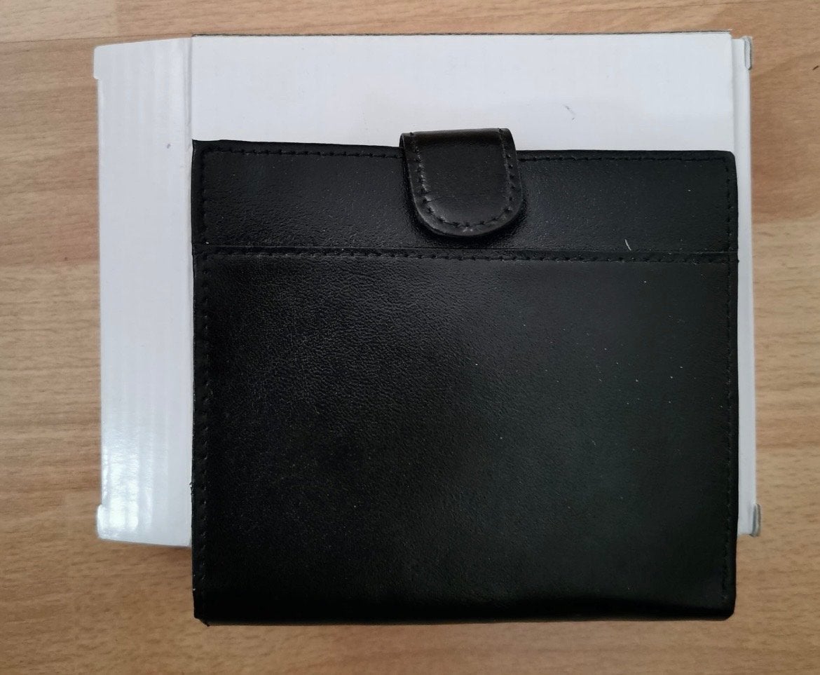 Heren Portemonnee Zwart - Nieuw & Compact (11x12,5 cm), Overige merken, Zwart, Nieuw, Ophalen of Verzenden
