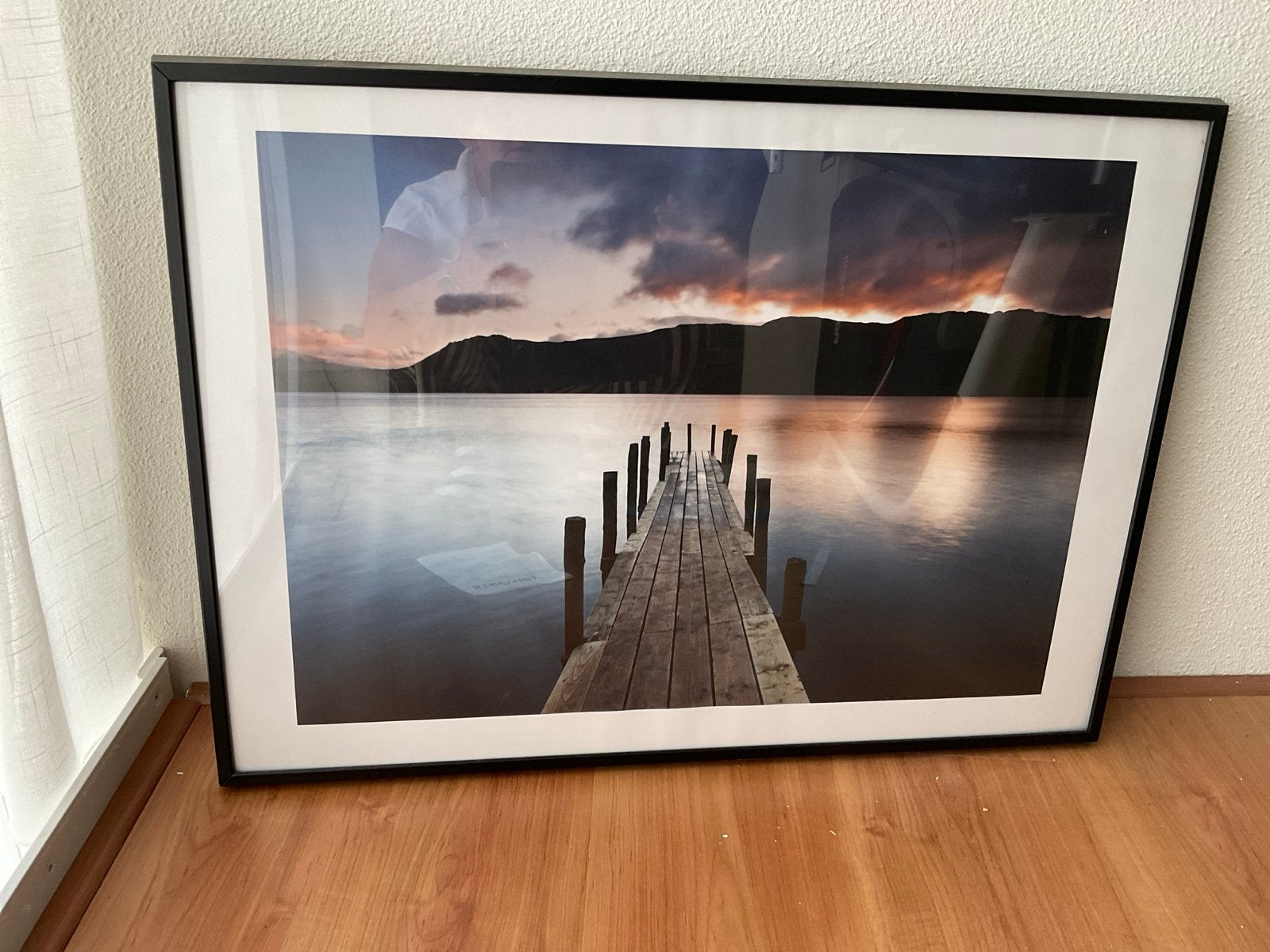 Ingelijste foto: Steiger bij zonsondergang, Ophalen, 50 – 75, Zo goed als nieuw, 75 tot 100 cm