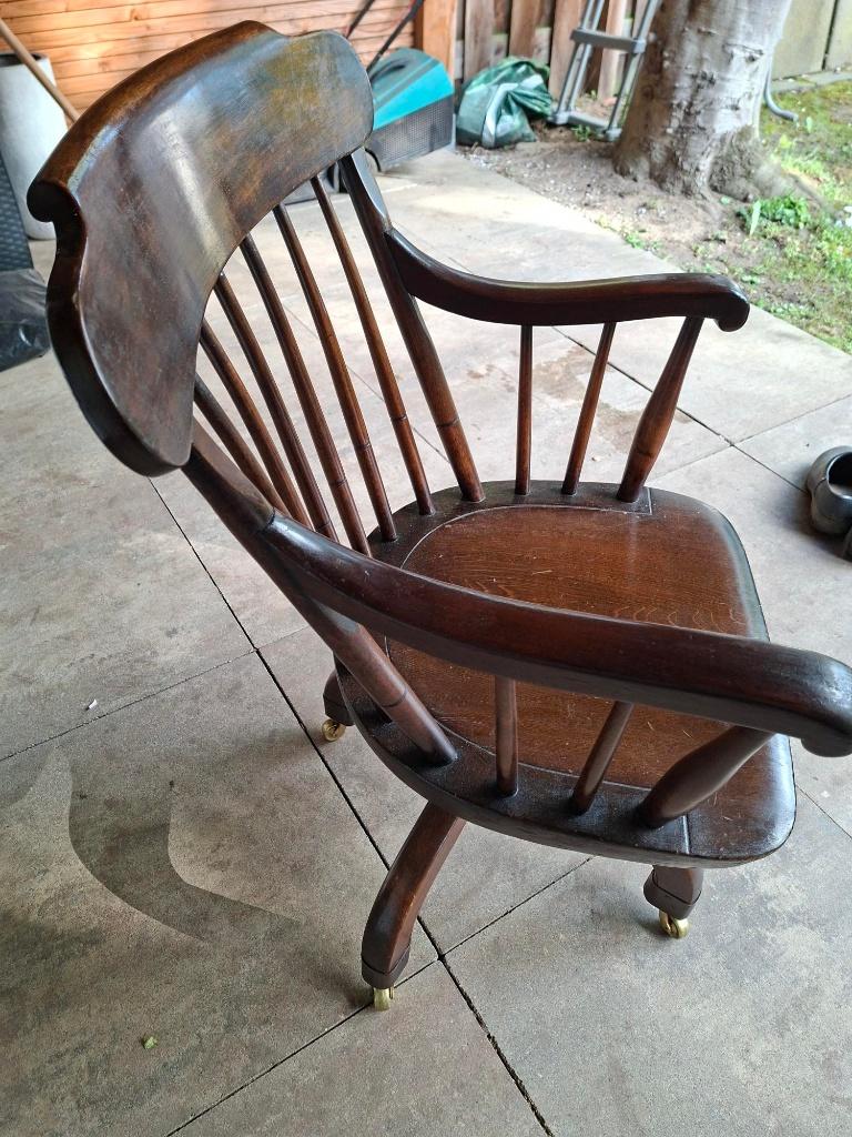 Antieke J.C. Hubbard Boston bureaustoel / Captains Chair, Antiek en Kunst, Antiek | Meubels | Stoelen en Banken, Ophalen