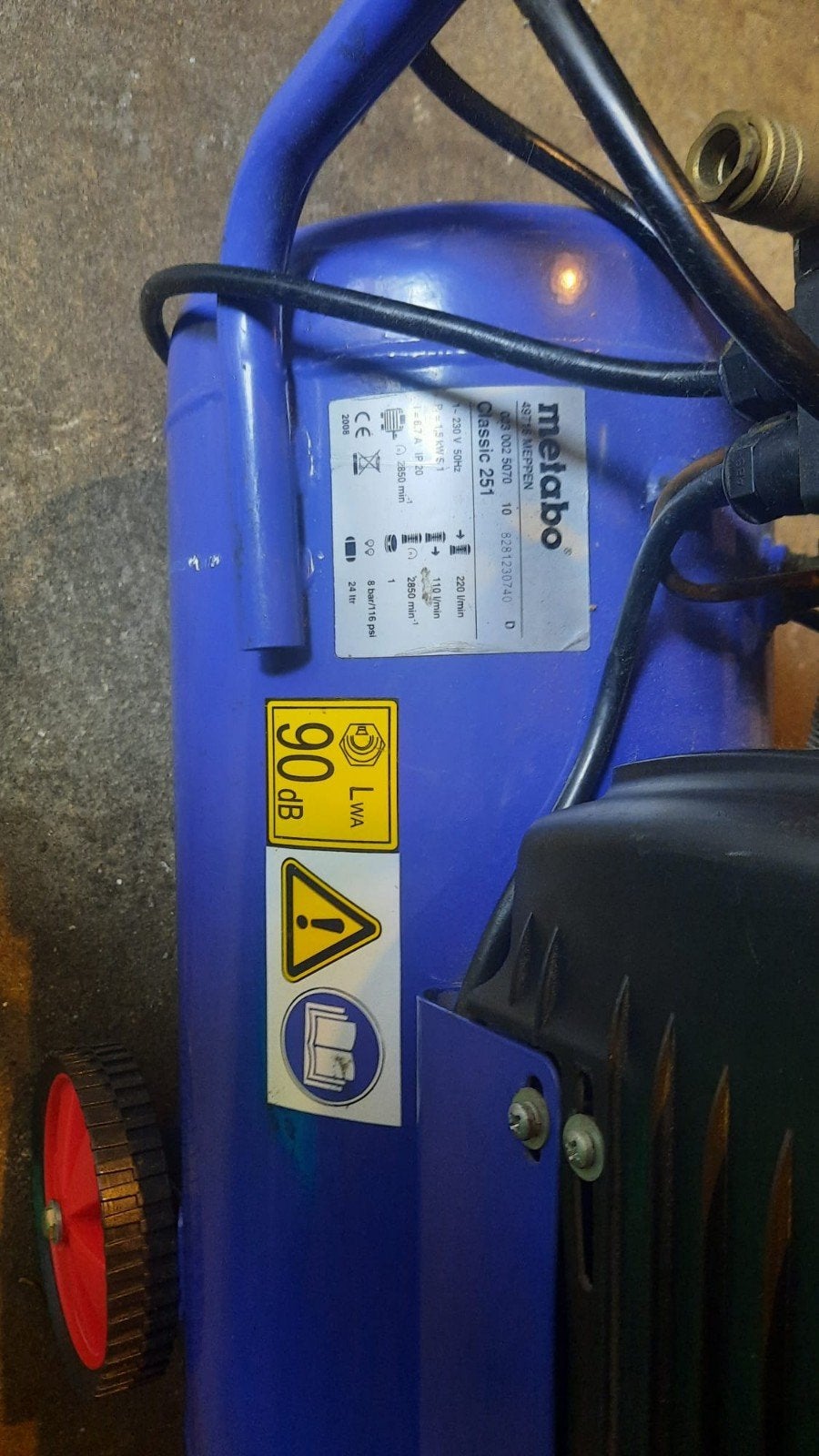 Metabo Classic 251 compressor met accessoires, 6 tot 10 bar, Ophalen of Verzenden, Zo goed als nieuw, 200 tot 400 liter/min