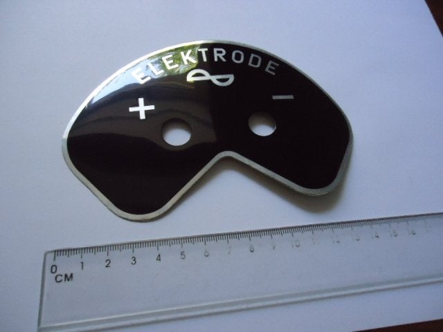 sticker oud LASSEN Elektrode + - dik plastic retro vintage, Verzenden, Zo goed als nieuw, Bedrijf of Vereniging