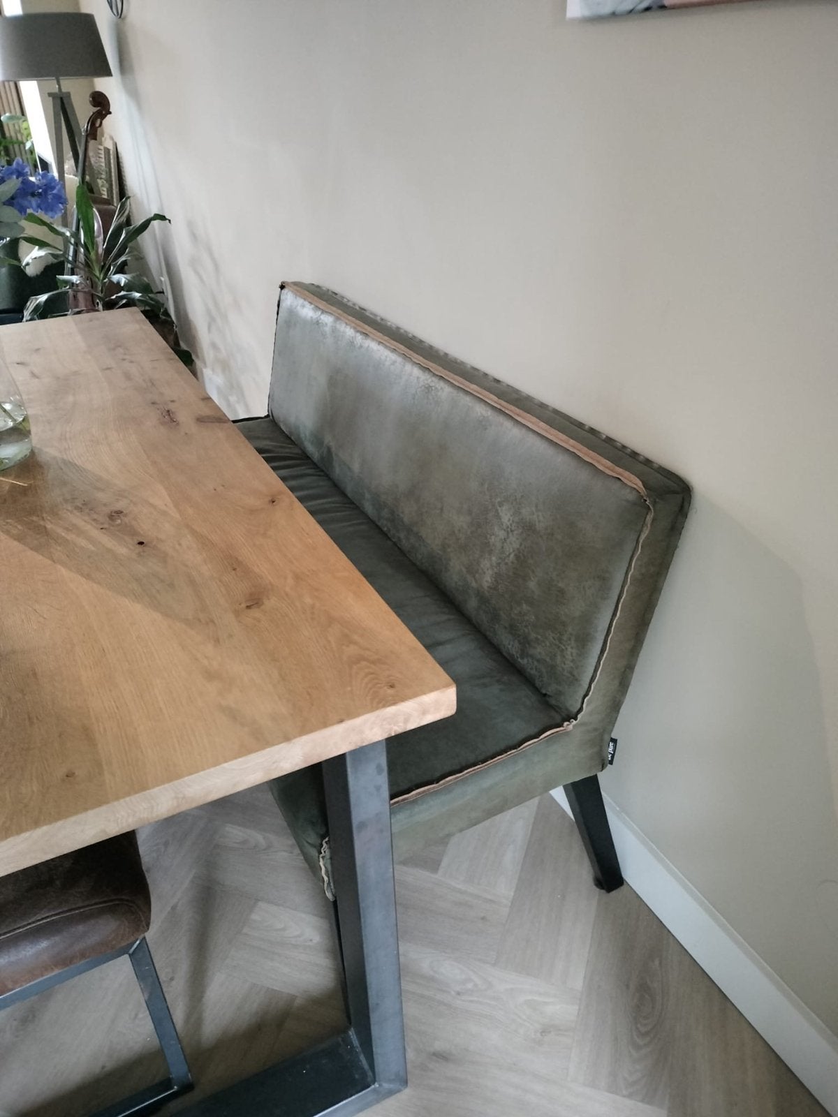 BePureHome Rodeo Eetkamerbank - Army (groen) Eco-leer, Ophalen, Gebruikt, Overige kleuren, Drie
