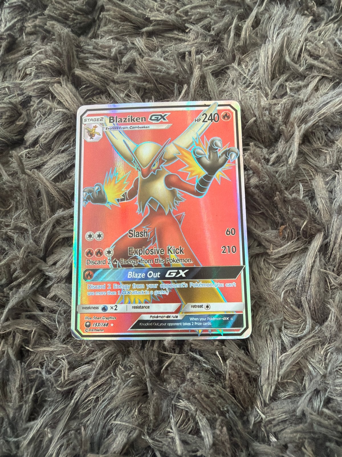 Blaziken GX Pokémon kaart, Ophalen, Gebruikt, Losse kaart, Foil