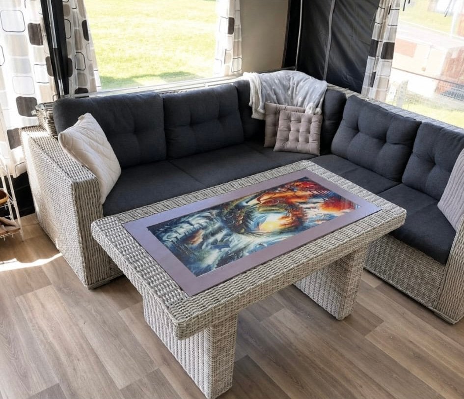 Nette hoekbank met handige kussenopbergruimte, Tuin en Terras, Ophalen, 5 zitplaatsen, Zo goed als nieuw, Loungeset