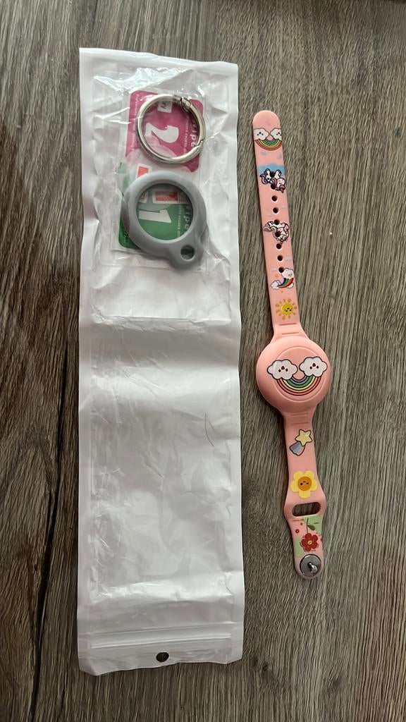 Air tag+ horloge + houder, Ophalen of Verzenden, Zo goed als nieuw, Jongen of Meisje