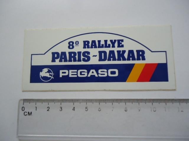 sticker oud 1986 PARIS DAKAR rally Pegaso autosport race, Verzamelen, Verzenden, Zo goed als nieuw, Bedrijf of Vereniging