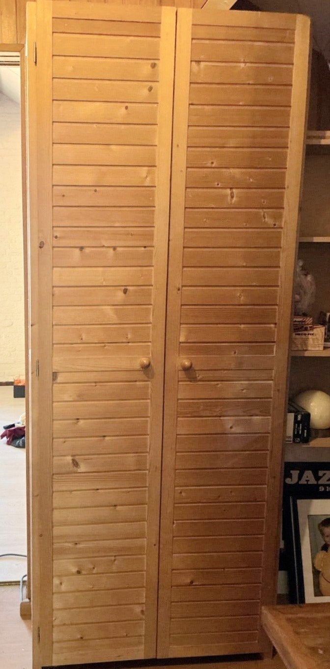 2 grenenhouten deuren voor Lundia kast 203x83 cm, Huis en Inrichting, Kasten | Stellingkasten, Ophalen, Gebruikt