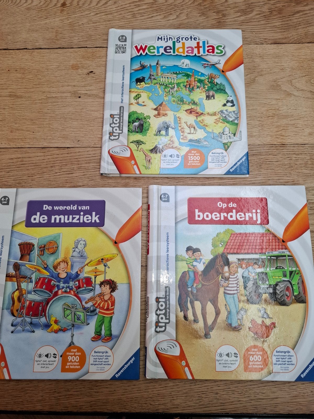 Tiptoi boeken: Boerderij, Muziek, Wereldatlas, Ophalen, Gebruikt, Taal en Lezen
