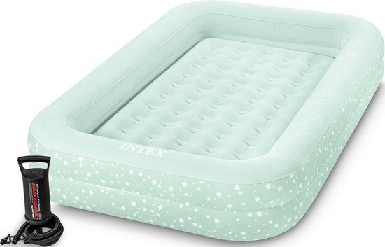 Intex Kinder Luchtbed met Pomp - Groen met Sterren, Ophalen, Nieuw, 1-persoons