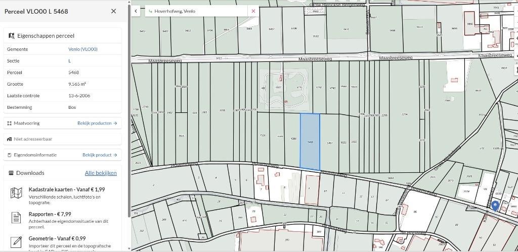 bosperceel gemeente Venlo, 9565 m2 te koop, Huizen en Kamers, Kavels en Percelen, Verkoop zonder makelaar, 1500 m² of meer