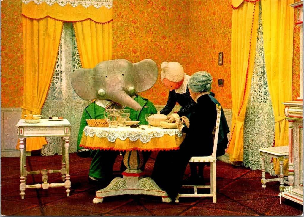 Olifant Babar | Ansichtkaart, Verzamelen, Verzenden, 1960 tot 1980, Ongelopen, Kinderen