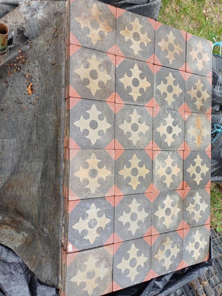 Boeren plavuizen met patroon, Ophalen, Steen of Klei, Minder dan 50 cm, 10 m² of meer