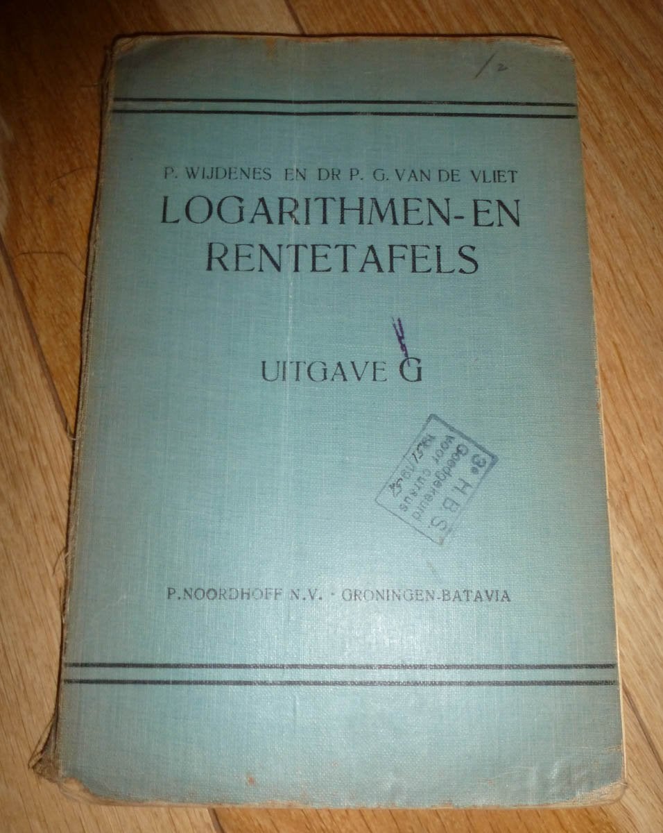 Zeer oud Boek P. WIJDENES - Logarithmen en rentetafels, Antiek en Kunst, Antiek | Boeken en Bijbels, Ophalen of Verzenden