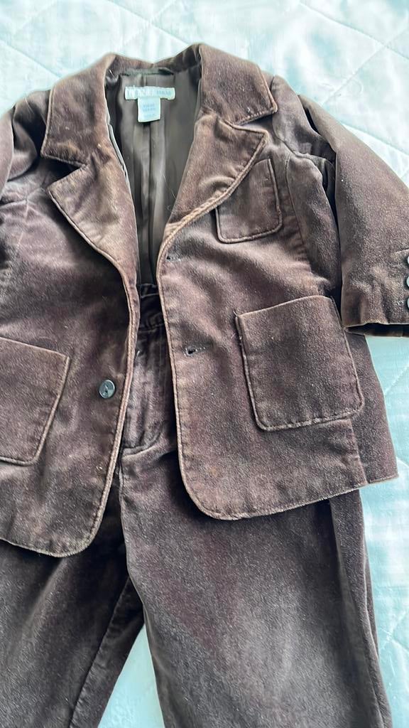 donkerbruin kinderpak (broek plus jasje) maat 80, Ophalen of Verzenden, Gebruikt