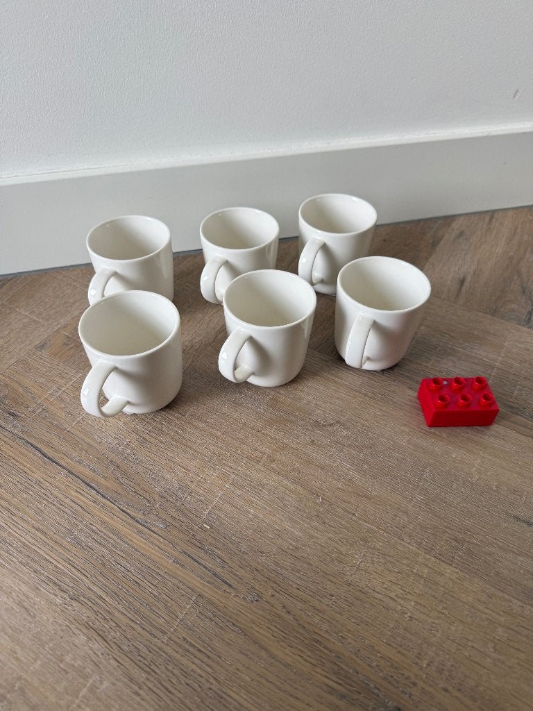Nieuw 6x wit Hema new bone koffie kopjes beker set 160ml, Hema, Nieuw, Ophalen of Verzenden, Overige stijlen