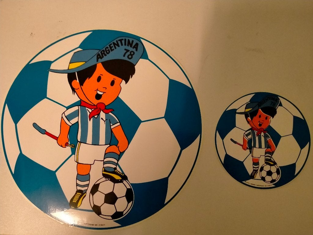 Gauchito WK 78 1978 voetbal mascotte stickers set blauw, Ophalen of Verzenden, Zo goed als nieuw, Overige typen