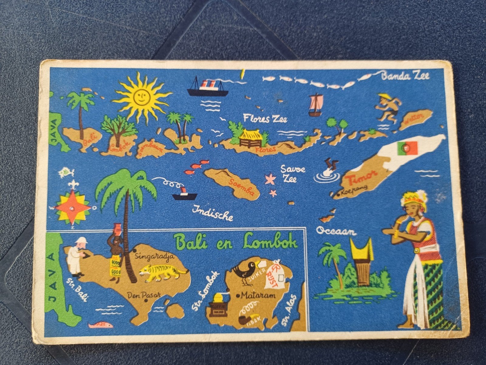 Bali en Lombok (Veldpost Batavia) militair, Ophalen of Verzenden, 1940 tot 1960, Gelopen, Buiten Europa