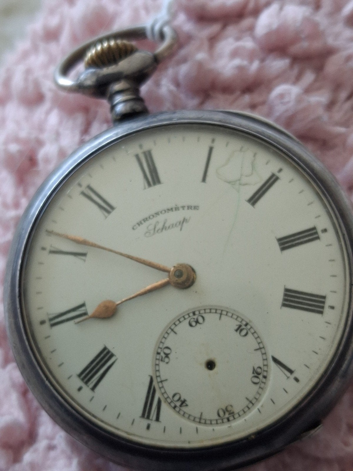 Antiek zilver zakhorloge Schaap(Citroen) 1888 zeldzaam, Sieraden, Tassen en Uiterlijk, Horloges | Antiek, Ophalen of Verzenden