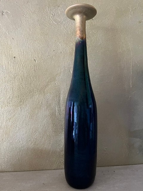Prachtige design fles Johan Soesbergen voor Mobach, Ophalen, Vaas, Steen/keramiek, Gesigneerd